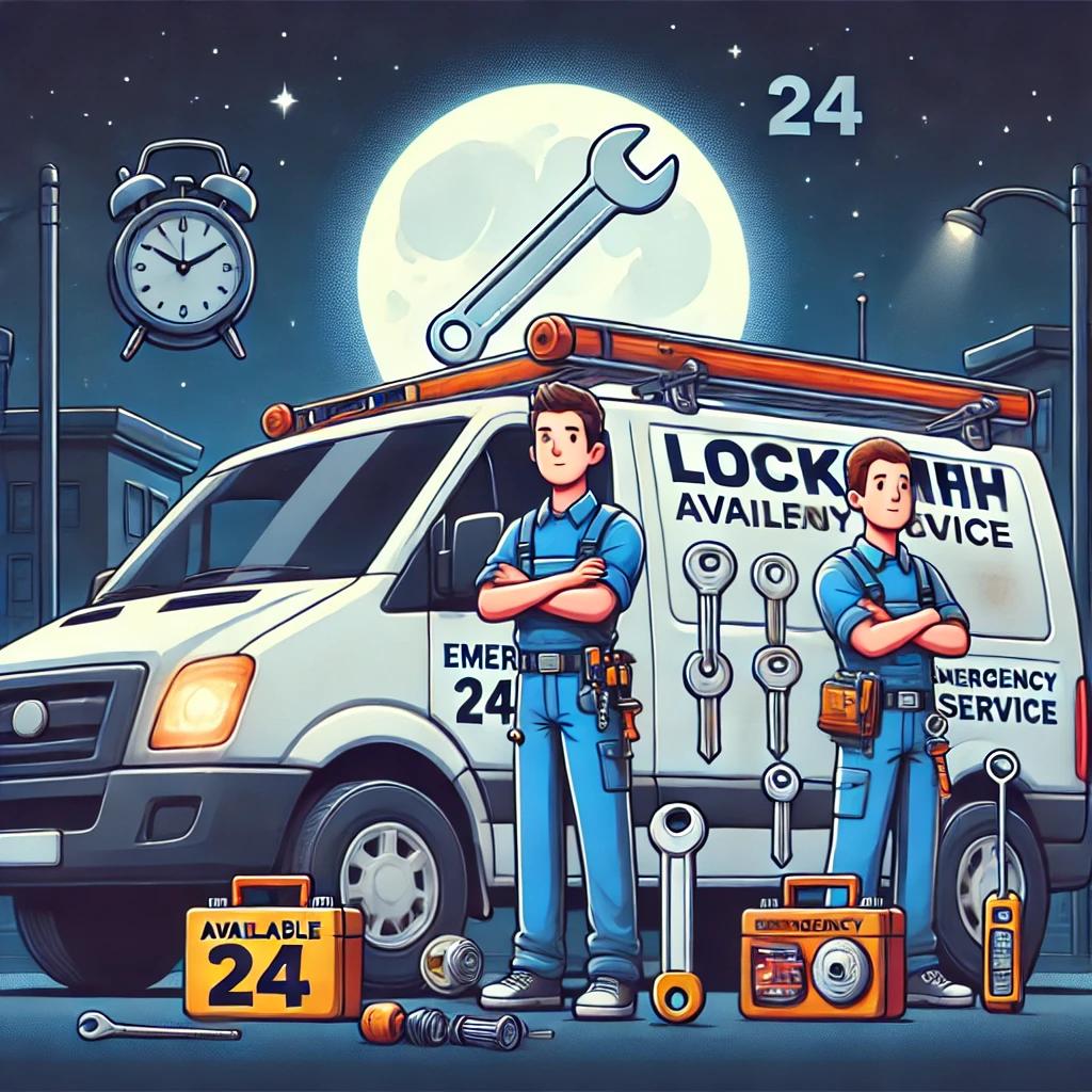 Equipo de cerrajería 24 horas disponible para servicios urgentes.